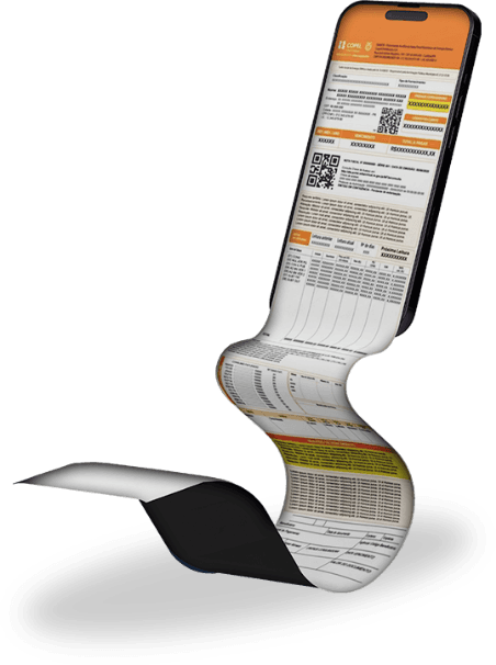 Smartphone com fatura de energia